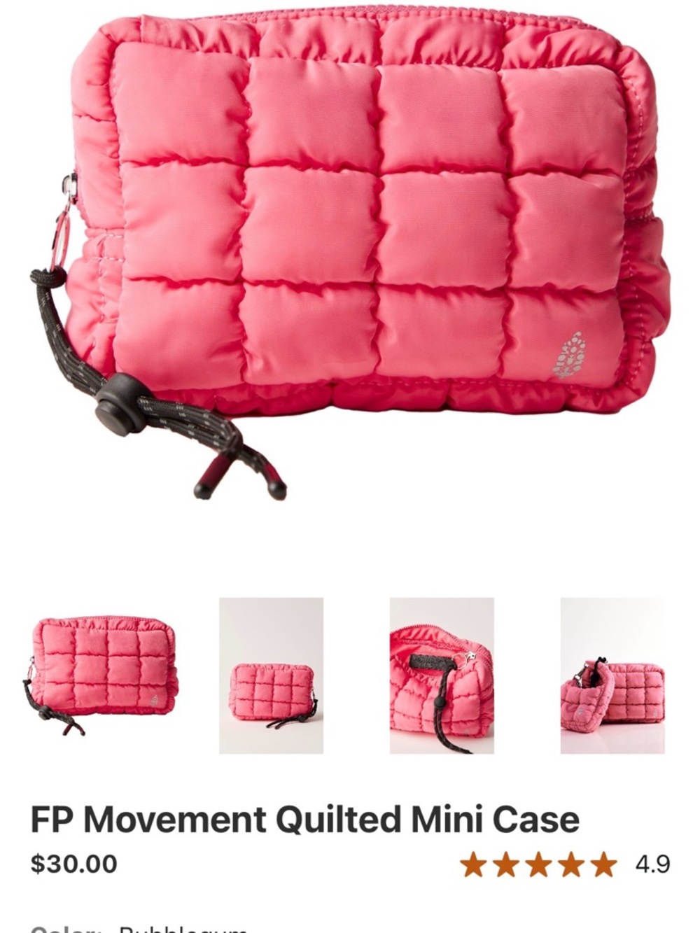 NWOT Free People Quilted Mini Bag in Bubblegum Pink
